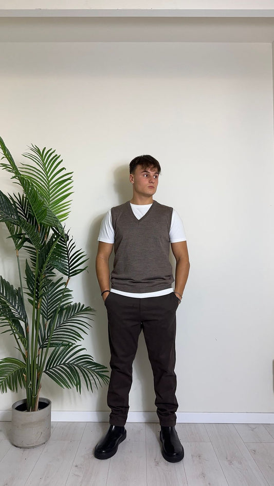 IMPERIAL - M553B579 - GILET IN MAGLIA LANA VERGINE CON SCOLLO A V CALATO