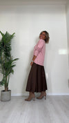 DAFNE - 2502P23 - MAGLIA IN VISCOSA CON SCOLLO A CUORE PUNTO CALATO