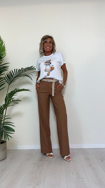 TENSIONE IN - M1488-TP-S418 - T-SHIRT PAPERINA BORSETTA CON PERLE E STRASS