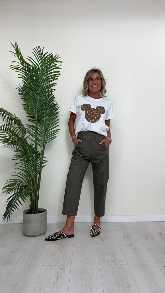 IMPERIAL - P4B5HKU - PANTALONE POPELINE COTONE CARROT ELASTICO VITA