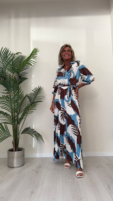 DAFNE - 10978F5P33 - ABITO LUNGO FANTASIA CON SCOLLO INCROCIATO