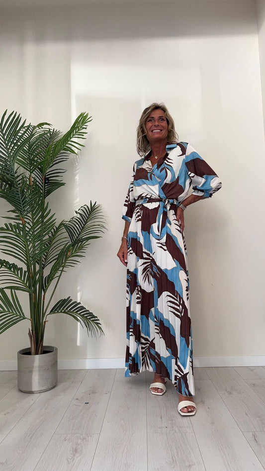 DAFNE - 10978F5P33 - ABITO LUNGO FANTASIA CON SCOLLO INCROCIATO