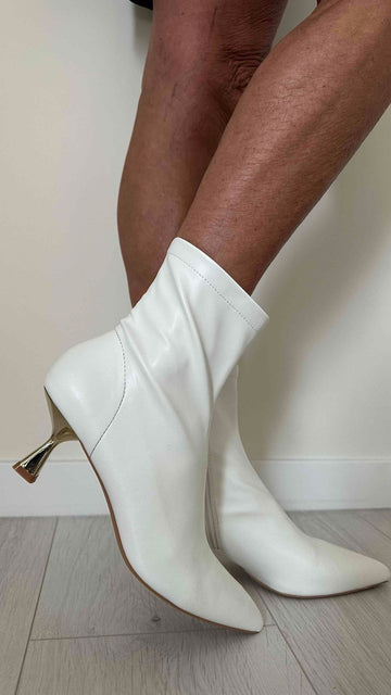 SUSYMIX - HFZ54482 - TRONCHETTO PELLE TACCO SCULTURA GOLD 5 CM