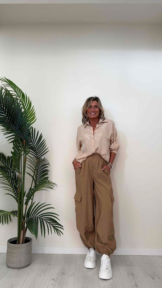 DAFNE - 5987P22 - CAMICIA FANTASIA ASTRATTA, FIT AMPIO CON BUGIA POSTERIORE