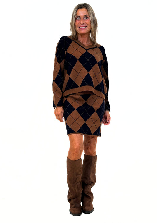 Nébuleuse - Completo in Maglia Misto Cashmere a Losanghe