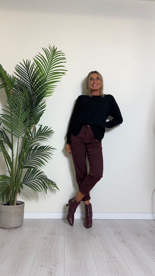 DAFNE - 894.822663P29 - PANTALONE TRAMATURA NIDO D'APE, SLOUCY SLIM