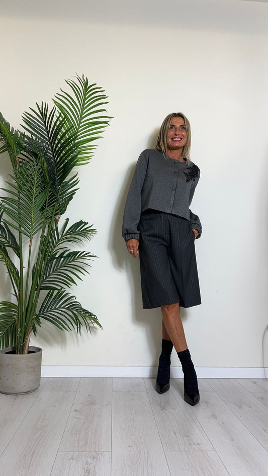 GIORGIA & JHONS - 60294FW24 - GIACCHINA POLIVISCOSA TAGLIOVIVO CON RICAMO