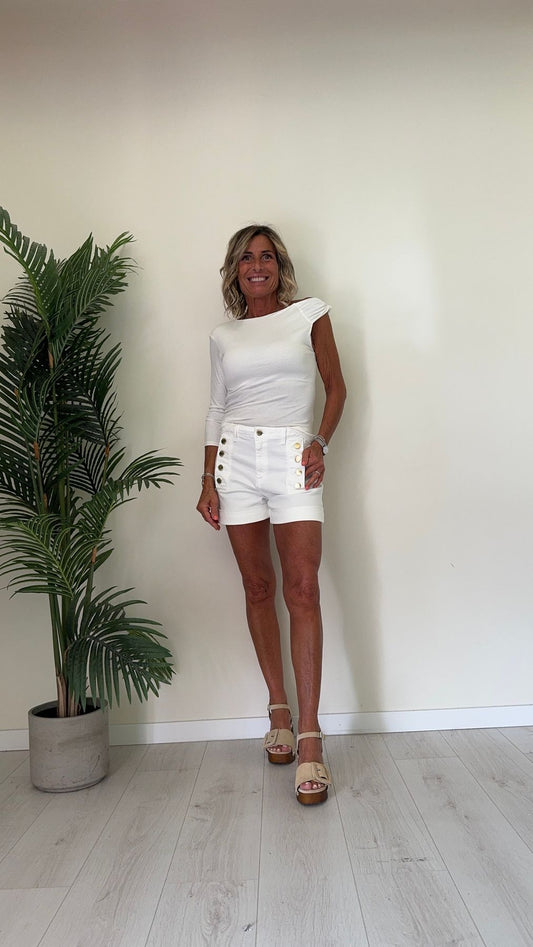 SUSYMIX - B07231 - TOP VISCOSA MONOSPALLA CON NODO, MANICA 7/8