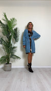 DAFNE - 9142P33 - CARDIGAN LUNGO PUNTO RISO CON FRANGE