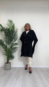 CELLOFUN - 2436CP - CAPPOTTO/MANTELLA CON FRANGE, FUSCIACCA STACCABILE E BOTTONI MILITARY