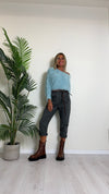 D'ELLE - I243111 - PANTALONE CARAMELLA CON CINTURA E VITA ELASTICATA, COTONE MANOPESCA