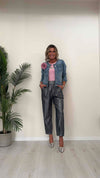 GIORGIA & JHONS - 60270SS24 - GIUBBINO/GIACCA  JEANS CHANEL CON SPILLA TULLE FIORE