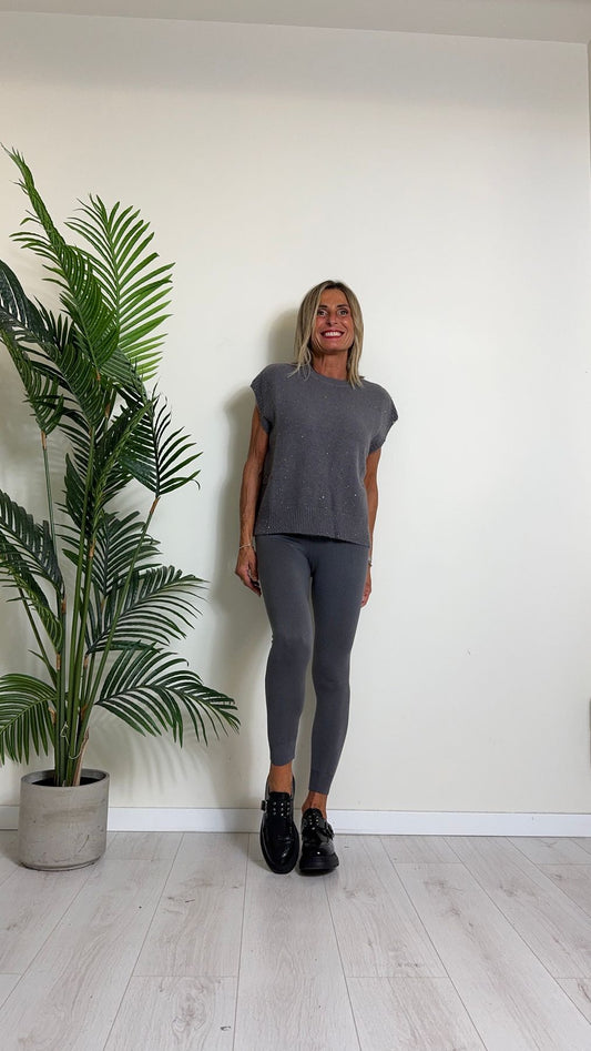 D'ELLE - AP3146 - LEGGINGS IN MAGLI DI VISCOSA CON POLSINO