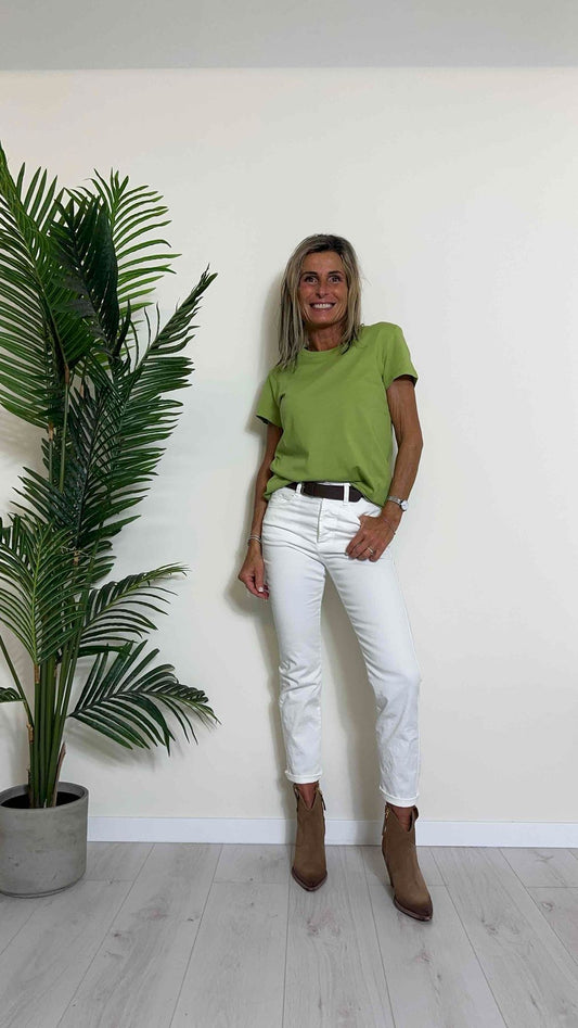 PLEASE - P2TDCV9N3N - PANTALONE COTONE, STRAIGHT LEG, EL. DIETRO CON CINTURA