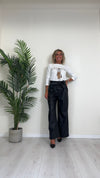 CELLOFUN - 2454T - T-SHIRT MANICA LUNGA CON PATCH DONNA CHE CAMMINA