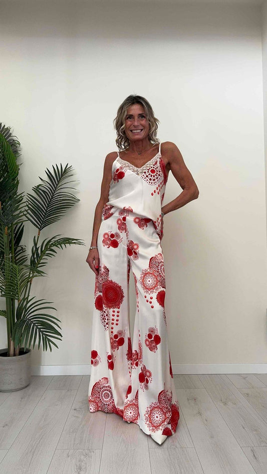 GIORGIA & JHONS - 60240SS24 - TOP 100%VISCOSA FANTASIA, SPALLINE REGOLABILI