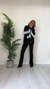 CELLOFUN - 2424F - FELPA CINIGLIA CON CAPPUCCIO, PATCH E FRANGE A CONTRASTO MANICHE, FUL ZIP