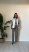 DAFNE - 1380P32 - PANTALONE CARGO PALAZZO ELASTICIZZATO, VITA ALTA
