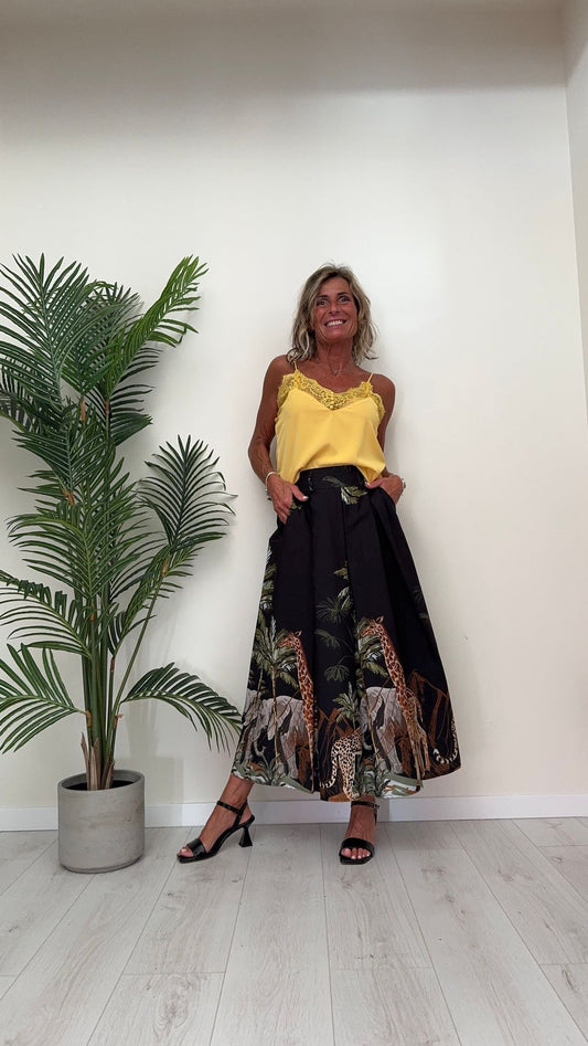 DAFNE - M61106P13 - TOP RASO CON PIZZO, BOTTONCINI RICOPERTI