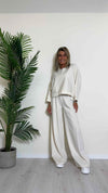 VICOLO - TB0908 - PANTALONE PALAZZO 70% VISCOSA ELASTICO VITA