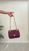LALTERNATIVASTYLE - 5645SS24P28 - POCHETTE PELLE TRAPUNTATURA DIAGONALE CON TRACOLLA CATENA