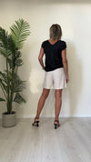 VENTISEI - 21.1871P19 - BLUSA VISCOSA 100% DOPPIO SCOLLO A V STONDATO