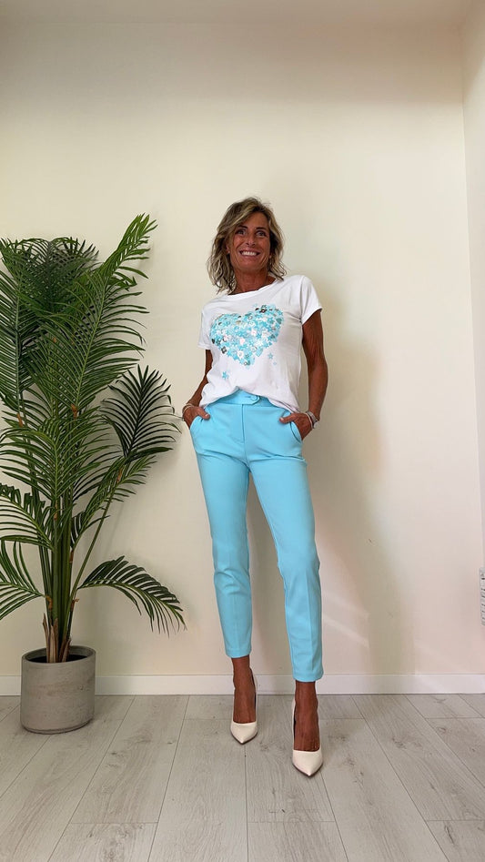 DAFNE - 252LVP13 - T-SHIRT COTONE STAMPA SIMBOLI