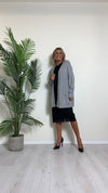 DAFNE - 9370P32 - CARDIGAN LUNGO VISCOSA DOPPIATA CON TRECCIA BORDO E MANICHE, CON TASCHE