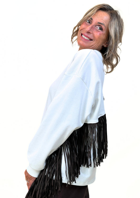 Prairie - Felpa con Frange in Suede