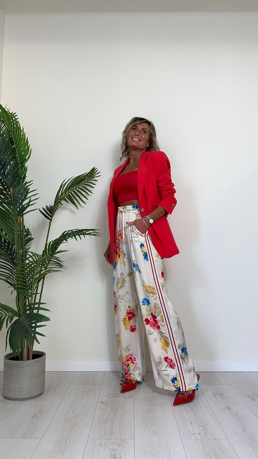 GIORGIA & JHONS - 60230SS24 - GIACCA LINO/VISCOSA, FODERATA CON SPACCO RETRO