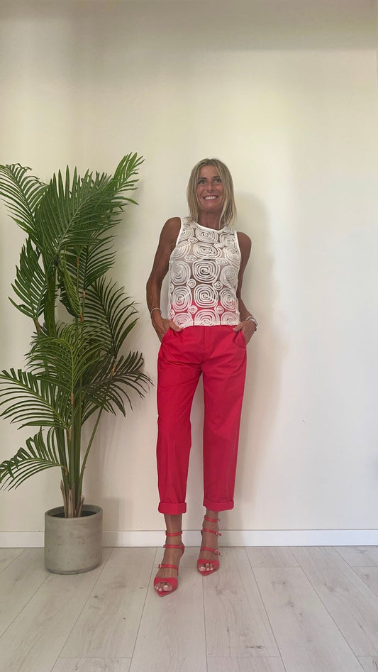 IMPERIAL - RGD9DML - TOP TULLE CON RICAMI CERCHI