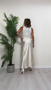 IMPERIAL - RGD9HGT - TOP/CANOTTA RETRO COTONE, CERCHI SU BASE TULLE DAVANTI