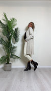 DAFNE - 9142P33 - CARDIGAN LUNGO PUNTO RISO CON FRANGE