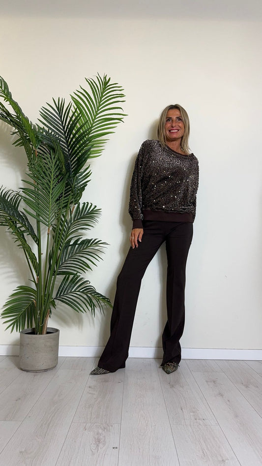 DAFNE - 3386P28 - PANTALONE FLARE TESSUTO TECNICO SOFT TOUCH