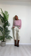 D'ELLE - I243111 - PANTALONE CARAMELLA CON CINTURA E VITA ELASTICATA, COTONE MANOPESCA