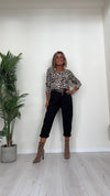 DAFNE - 7168P22 - PANTALONE IN POLIVISCOSA, VITA ELASTICATA CON CINTURA