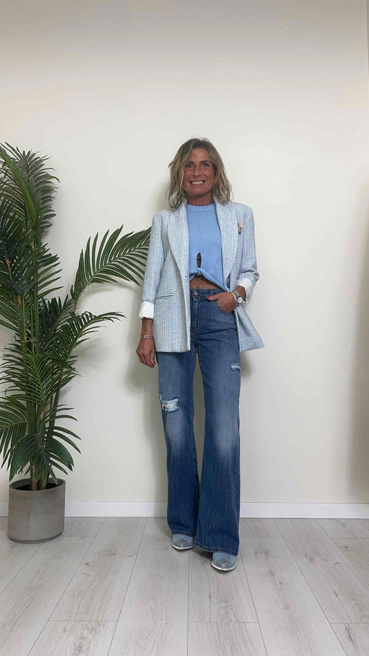 SUSYMIX - SM300 - JEANS PALAZZO CON ROTTURE