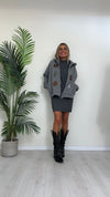 TENSIONE IN - TI2496 - FELPA IN COTONE FELPATO CON ZIP,  APPLICAZIONI STRASS E STEMMA