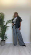 VICOLO - TB0908 - PANTALONE PALAZZO 70% VISCOSA ELASTICO VITA