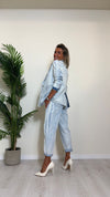 TENSIONE IN - TI2207 - GIACCA DENIM BOTTONE GIOIELLO