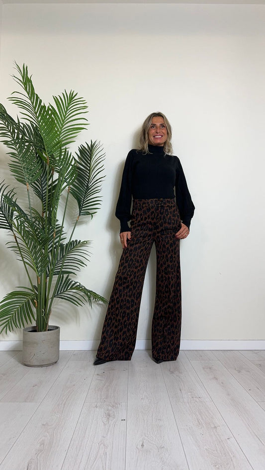 DAFNE - 5507925P35 - PANTALONE PALAZZO FANTASIA MACULA CON LUREX