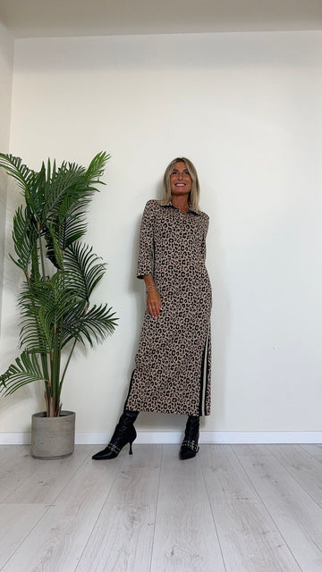 IMPERIAL - AFHBIKY - ABITO LUNGO IN POLIVISCOSA MACULATO CON BANDE LATERALI E SPACCO RETRO