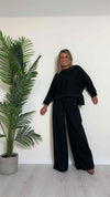 VICOLO - TB0908 - PANTALONE PALAZZO 70% VISCOSA ELASTICO VITA