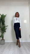 CELLOFUN - 2453T - T-SHIRT STAMPATA A GIROCOLLO CON POLSINI MANICHE IN PIZZO