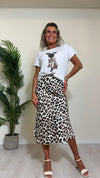 TENSIONE IN - 24M2029 - T-SHIRT COTONE STAMPA MINNIE ANIMALIER+STRASS