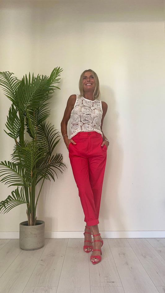 IMPERIAL - RGD9DML - TOP TULLE CON RICAMI CERCHI