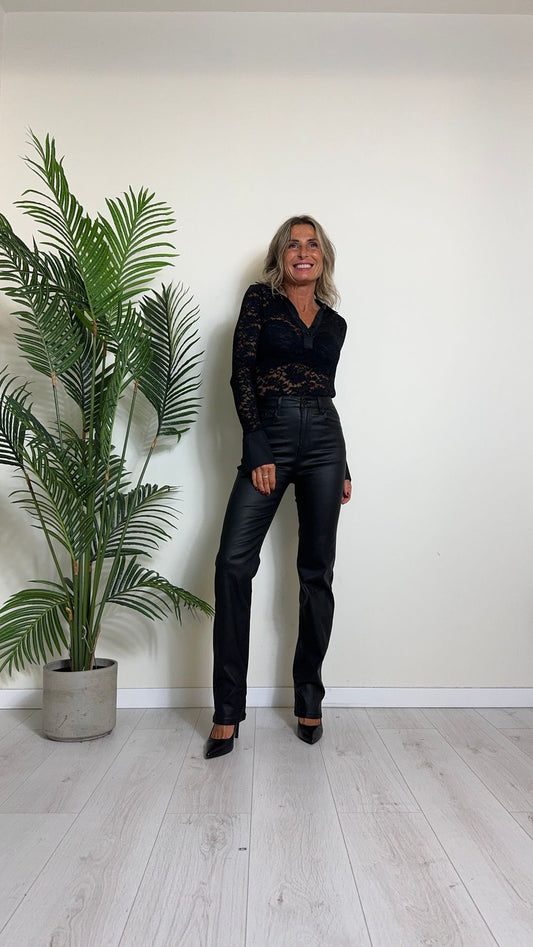 DAFNE - V8199P24 - BODY PIZZO COLLO E POLSI CAMICIA POPELINE