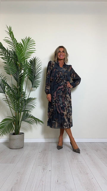 DAFNE - AB7895 - ABITO VOILE LAME' IN FANTASIA, MIDI, PLISSEE