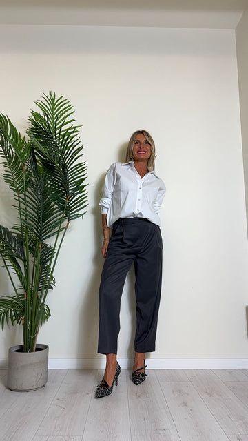 SUSYMIX - 24203NY - CAMICIA POPELINE DI COTONE, FIT AMPIO CON BUGIA RETRO