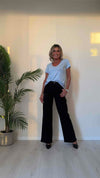 DAFNE - 1380P32 - PANTALONE CARGO PALAZZO ELASTICIZZATO, VITA ALTA